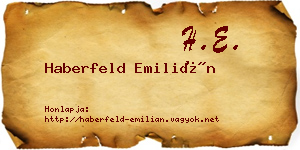 Haberfeld Emilián névjegykártya